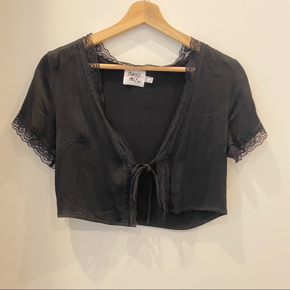 black tie front top